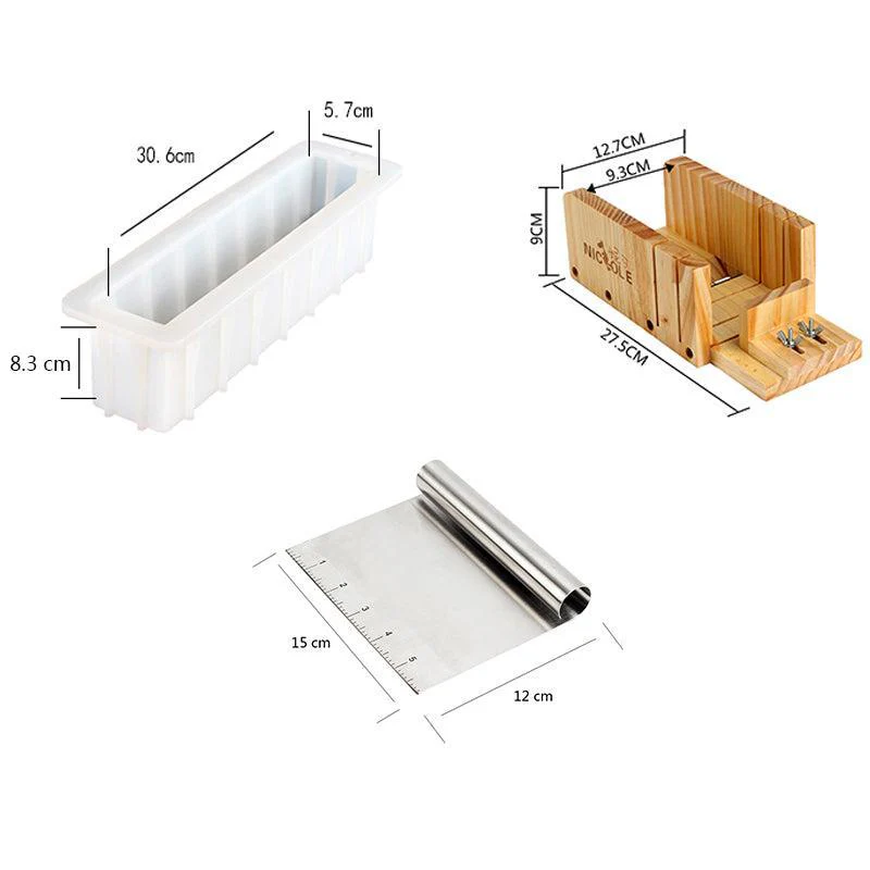Tall and Skinny 12-inch Silicone Loaf Soap Mold Cutters Combo Tool Set - Image 2