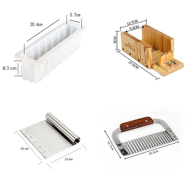 Tall & Skinny 12-inch Silicone Soap Loaf Mold with Dual Cutters Combo Set - Image 2
