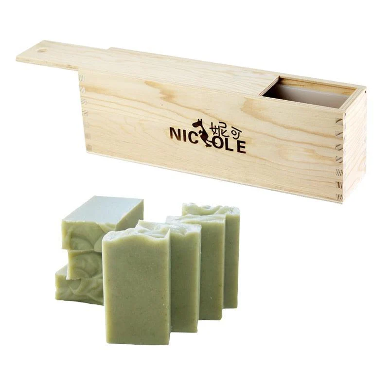 Silicone Soap Mold Tall and Skinny Loaf Mould with Wooden Box