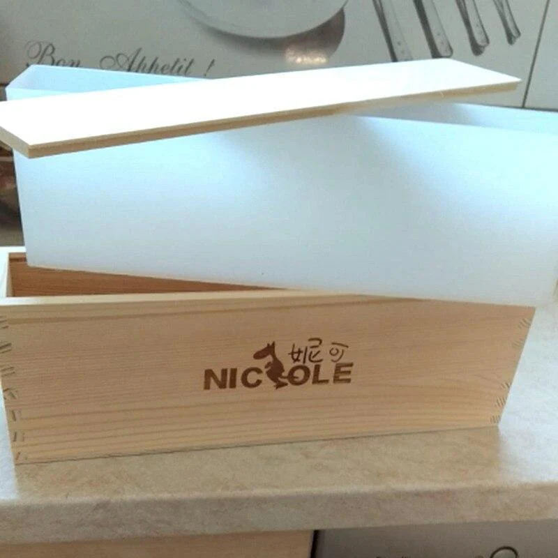 Silicone Soap Mold Tall and Skinny Loaf Mould with Wooden Box - Image 5