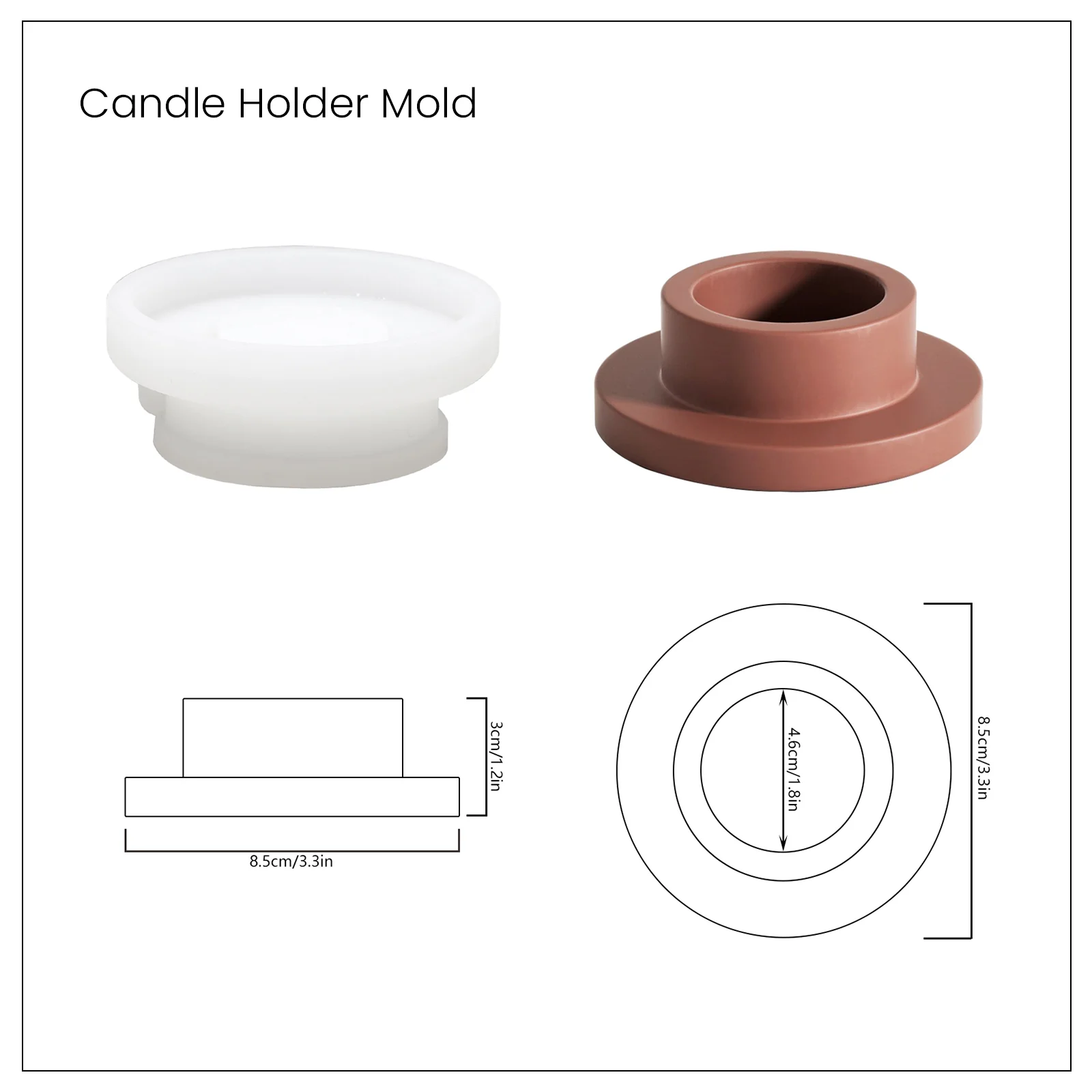 Simple Cylindrical Tealight Candle Holder Silicone Mold - Image 11