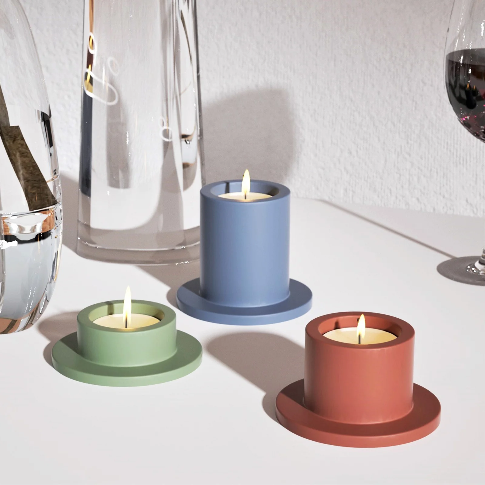 Simple Cylindrical Tealight Candle Holder Silicone Mold - Image 6