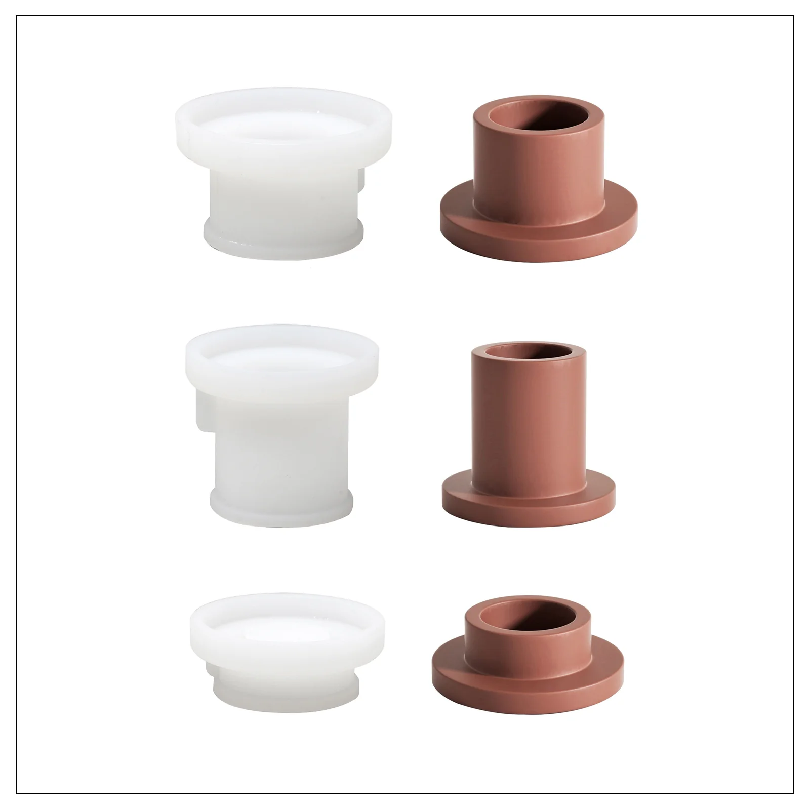 Simple Cylindrical Tealight Candle Holder Silicone Mold - Image 8