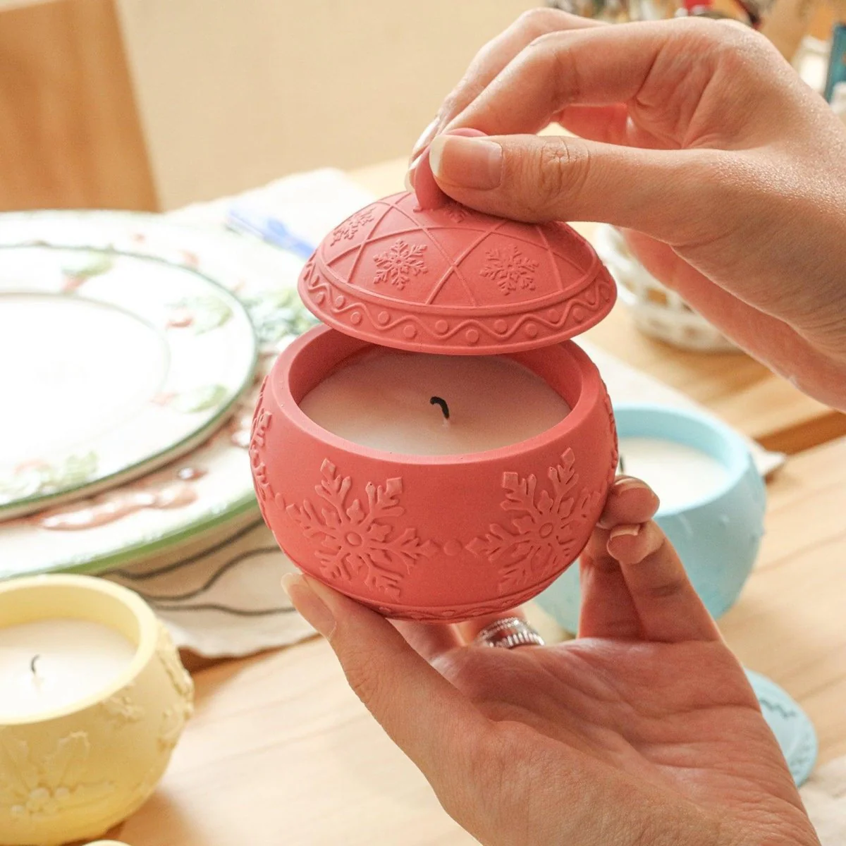 3oz Christmas Charm Bauble Light Candle Jar Silicone Mold - Image 7