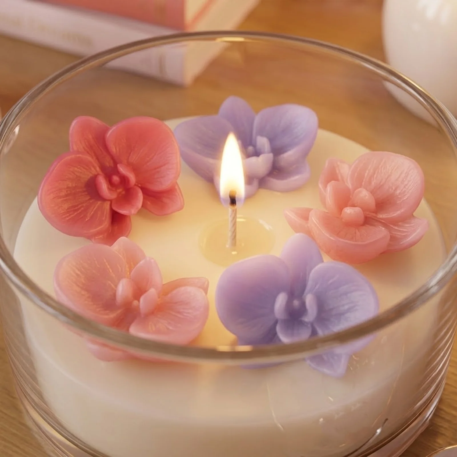 Small Dreamy Orchid Candle Silicone Mold - Image 2