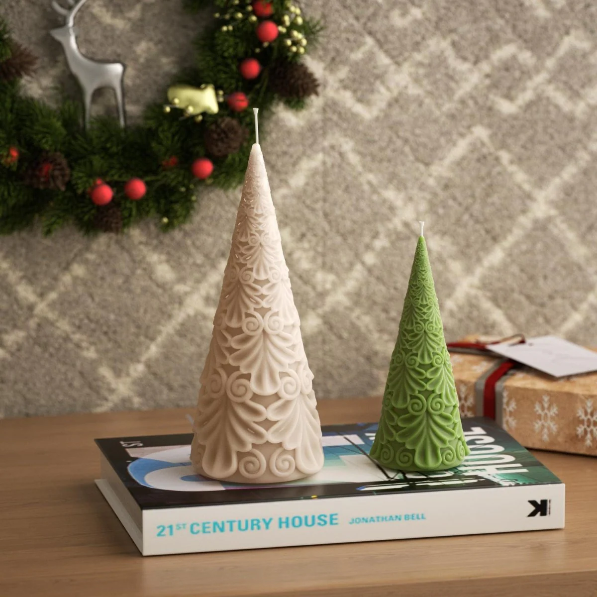 Relief Christmas Tree Candle Silicone Mold - Image 9