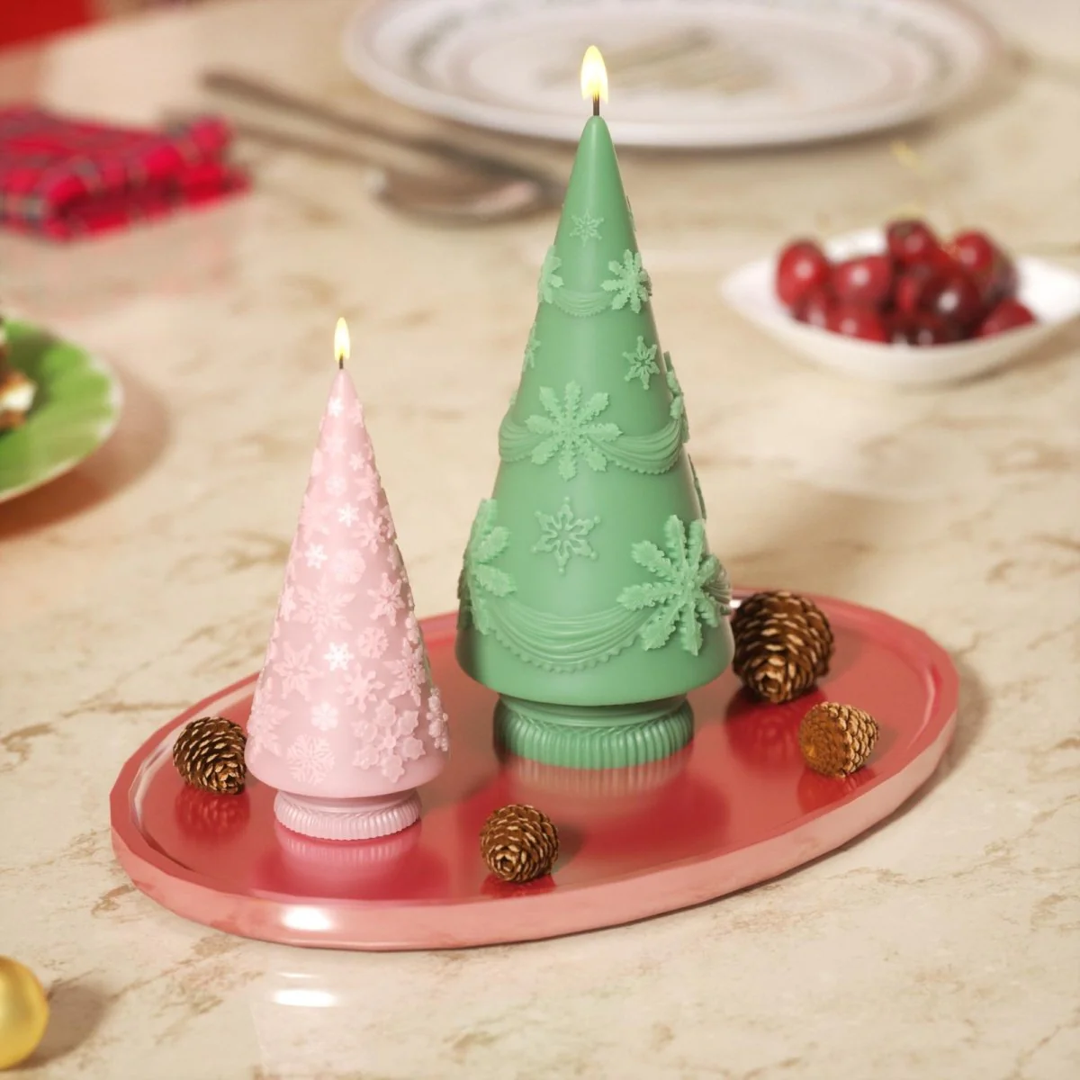 Winter Whimsy Snowflake Christmas Tree Silicone Mold Collection - Image 4