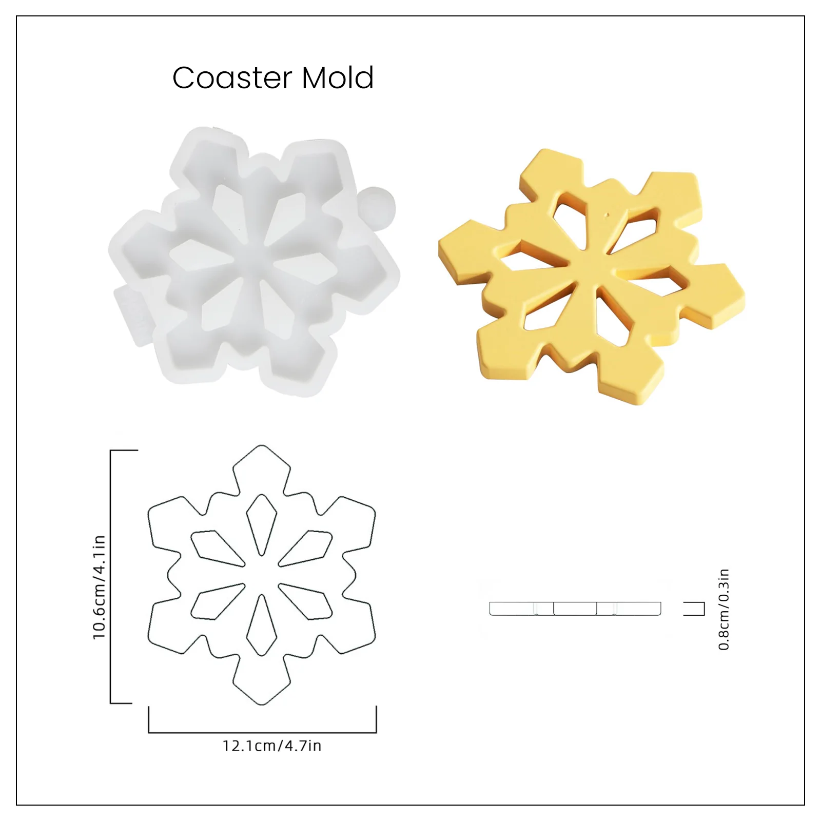 Christmas Snowflakes Shape Coaster Silicone Mold - Image 11