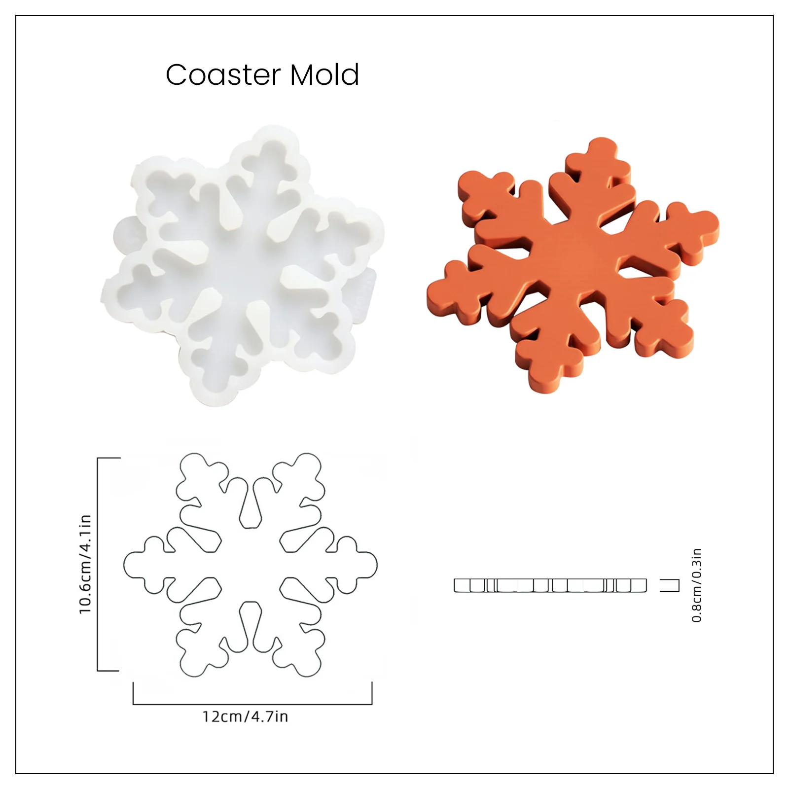 Christmas Snowflakes Shape Coaster Silicone Mold - Image 9