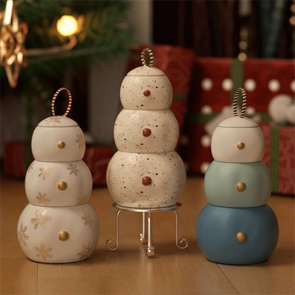 Chubby Snowman Stacking Candle Jar Silicone Mold
