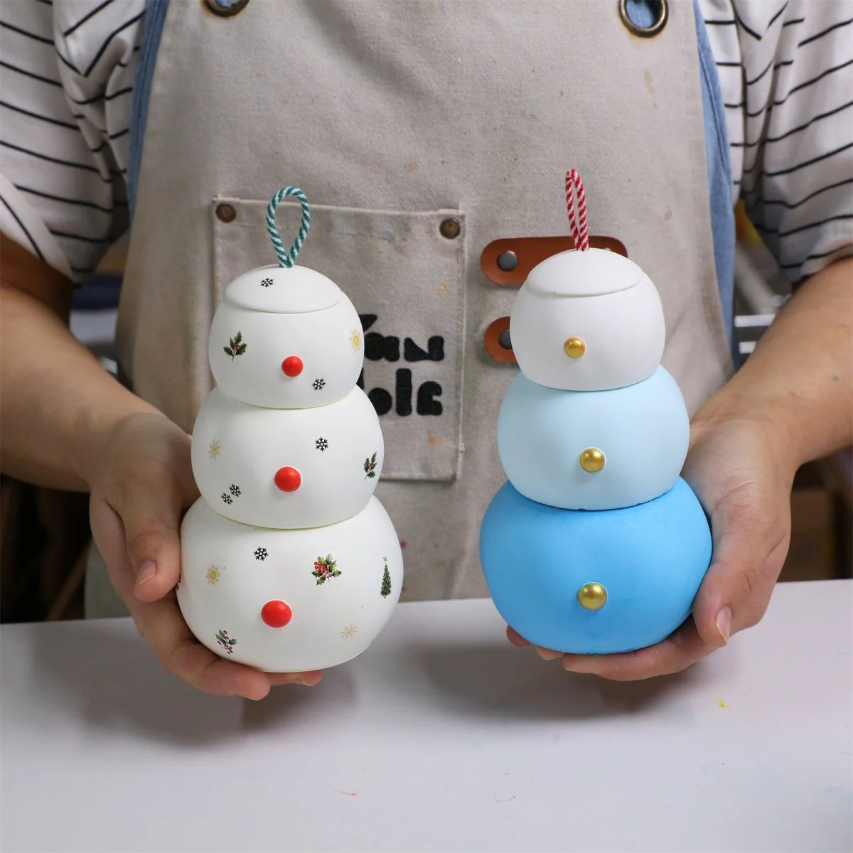 Chubby Snowman Stacking Candle Jar Silicone Mold - Image 6