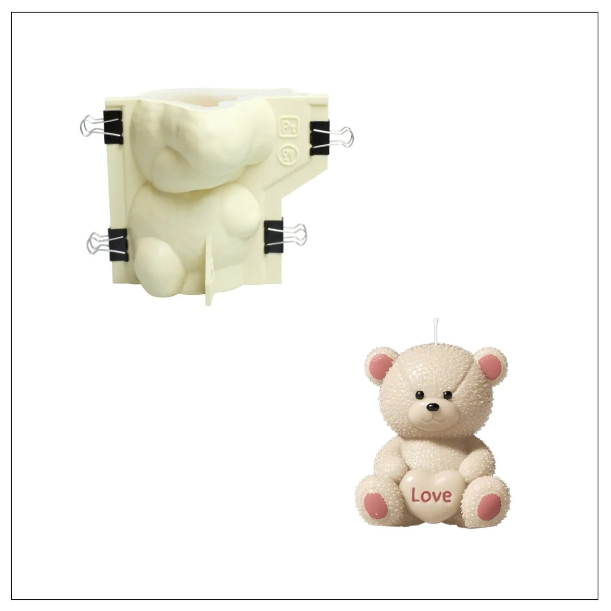 Snuggleheart Bear Candle Silicone Mold - Image 7