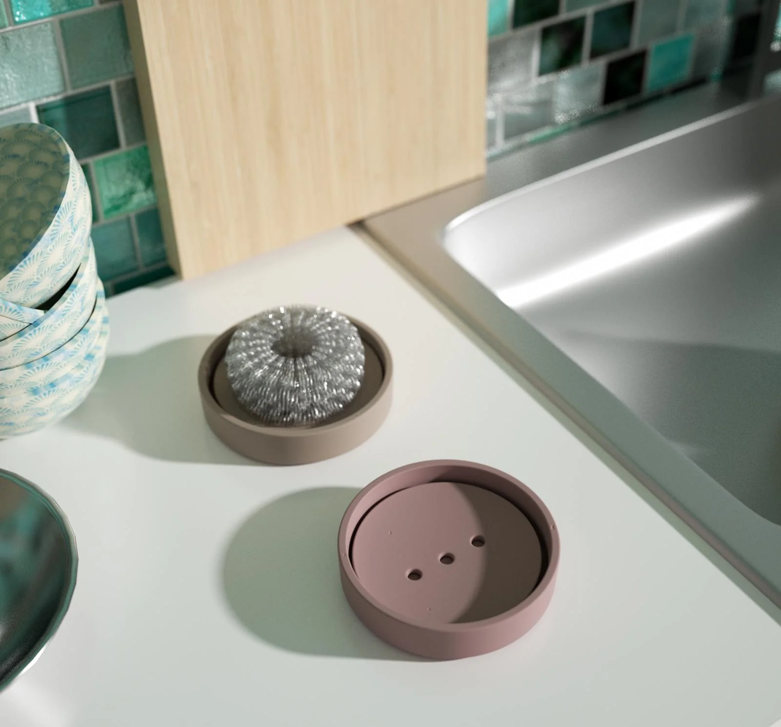 Round Detach & Drain Soap Dish Silicone Mold - Image 8
