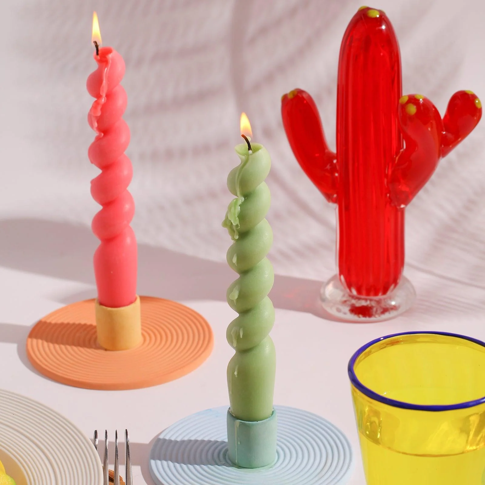 Ice Cream Shaped Spiral Taper Candle Silicone Mould - Image 5