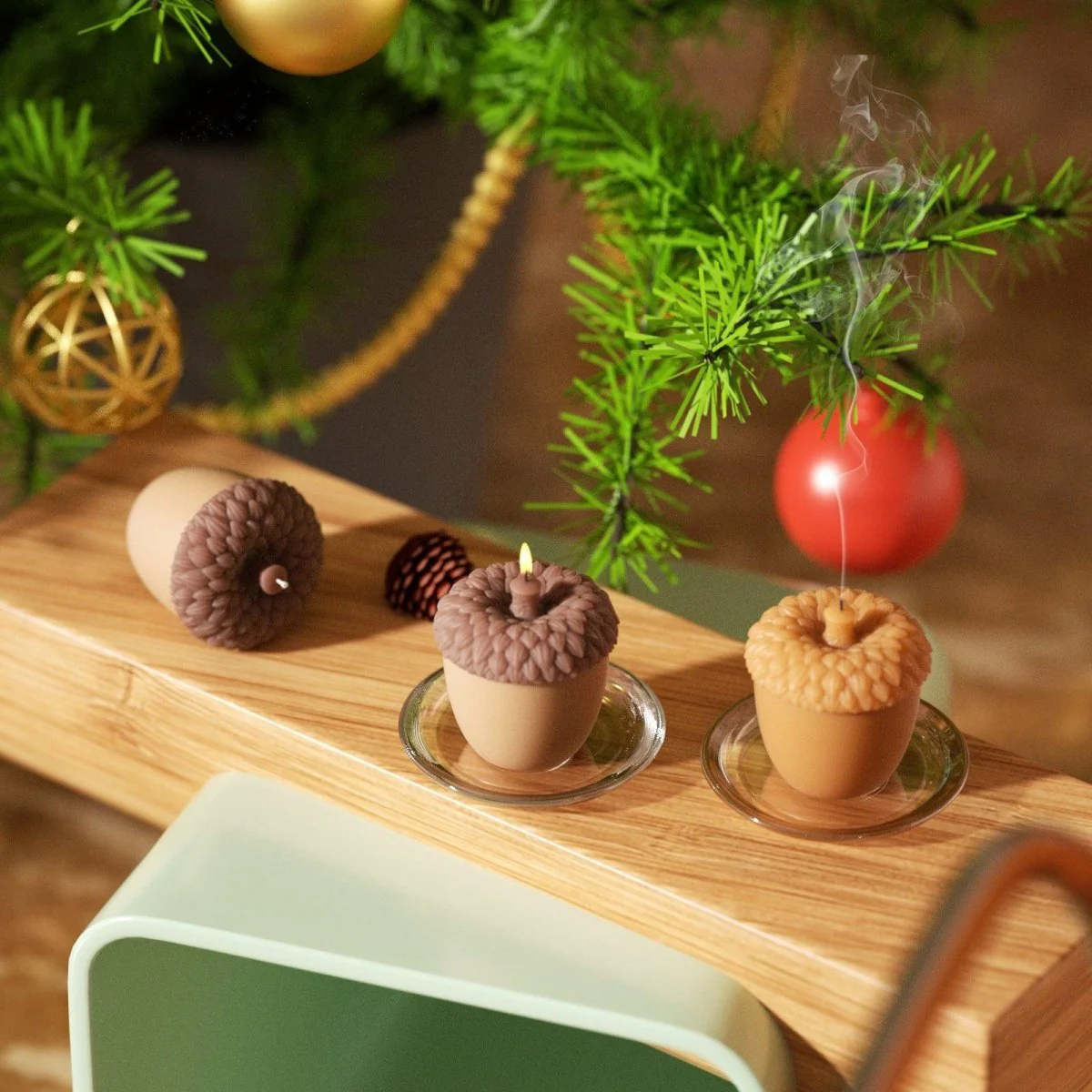 Squirrel’s Treasure Acorn Nut Candle Silicone Mold - Image 5