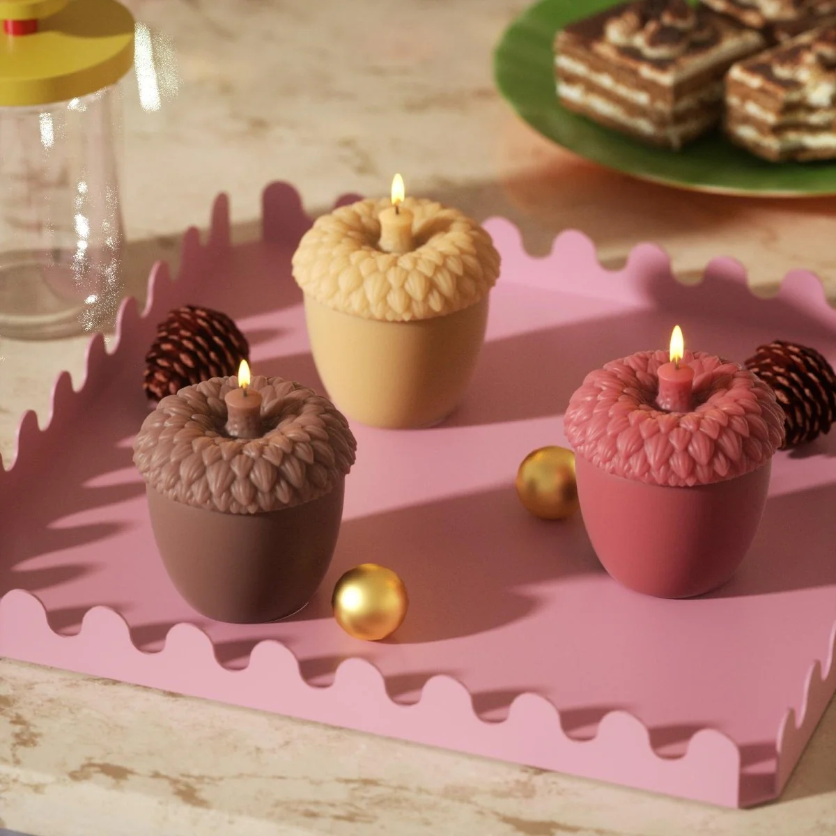 Squirrel’s Treasure Acorn Nut Candle Silicone Mold - Image 9