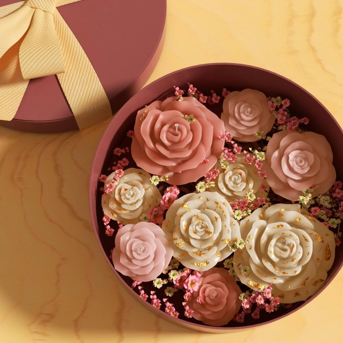 Medium Rose Bloom Candle Silicone Mold - Image 3