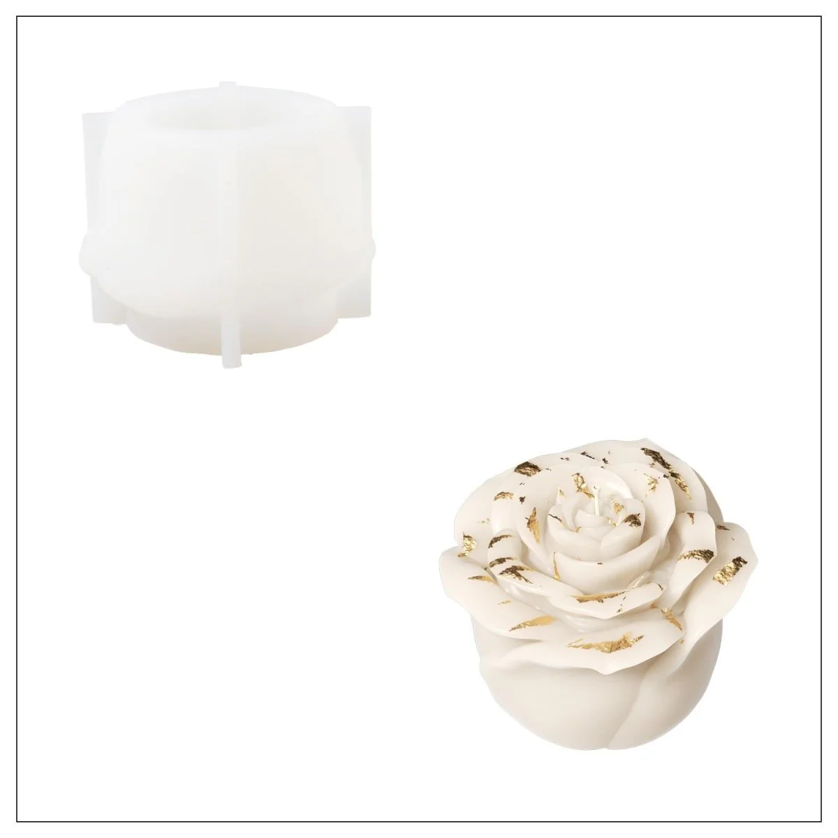 Medium Rose Bloom Candle Silicone Mold - Image 7
