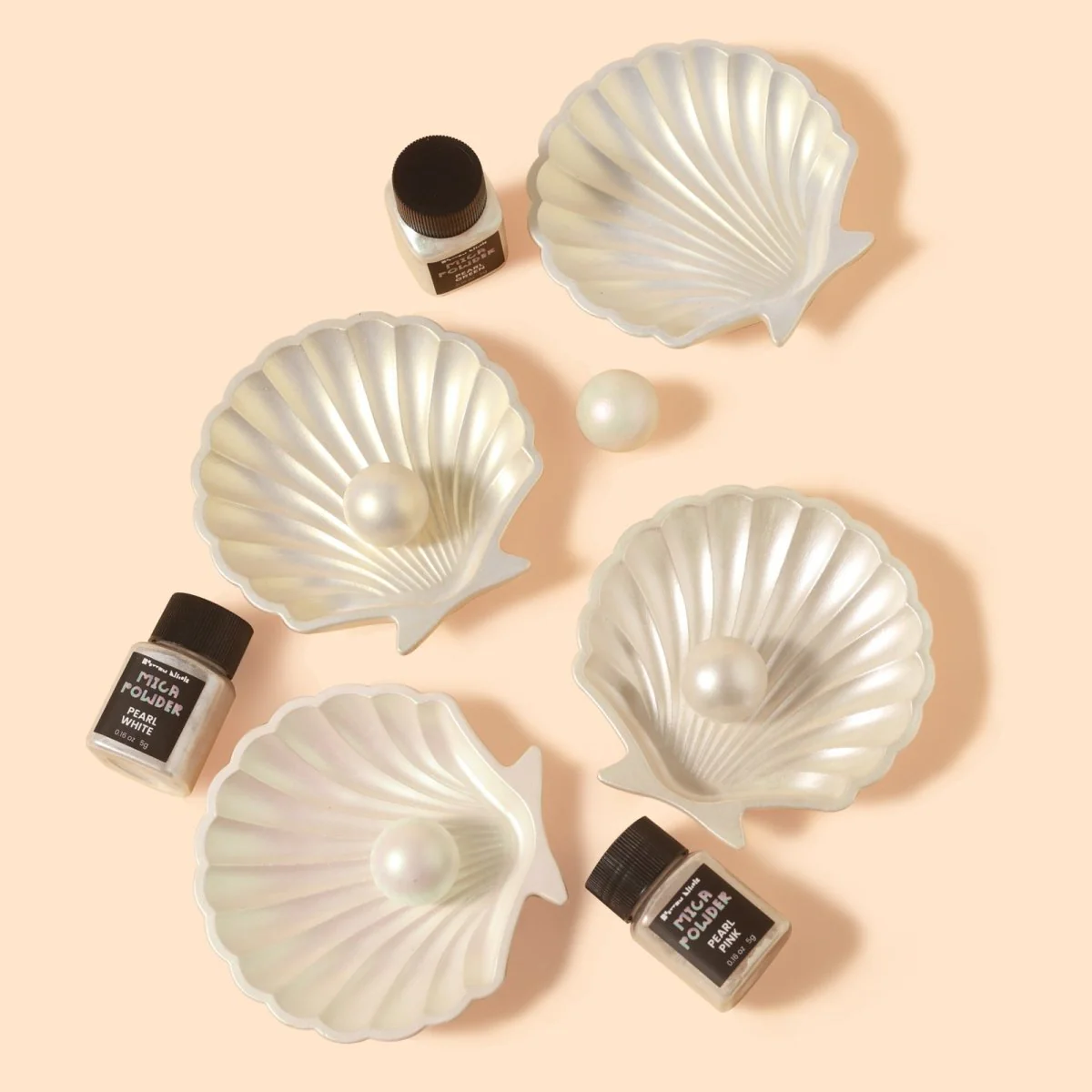 Glitter Colorable Acrylic Gloss Sealer Varnish with  Mica Powder Kit-4 of Pearlescent Whites - Image 8