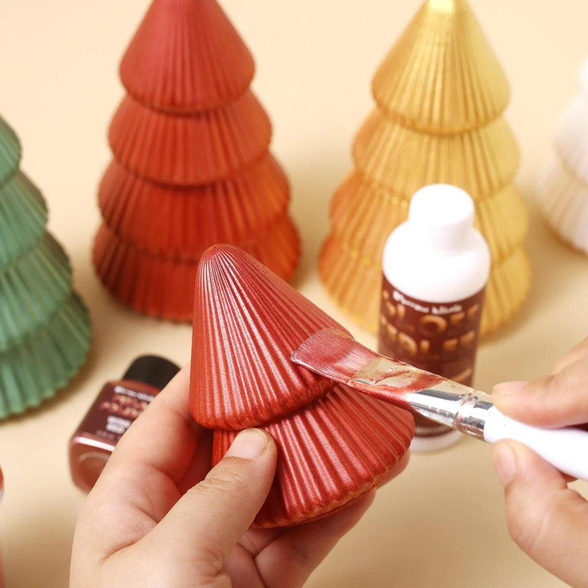 Glitter Colorable Acrylic Gloss Sealer Varnish with Mica Powder Kit - 4 of Christmas Colors - Image 8
