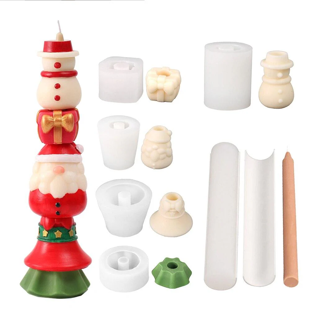 Christmas Themed Building Blocks Stackable Modular Candle Silicone Mold - Image 19