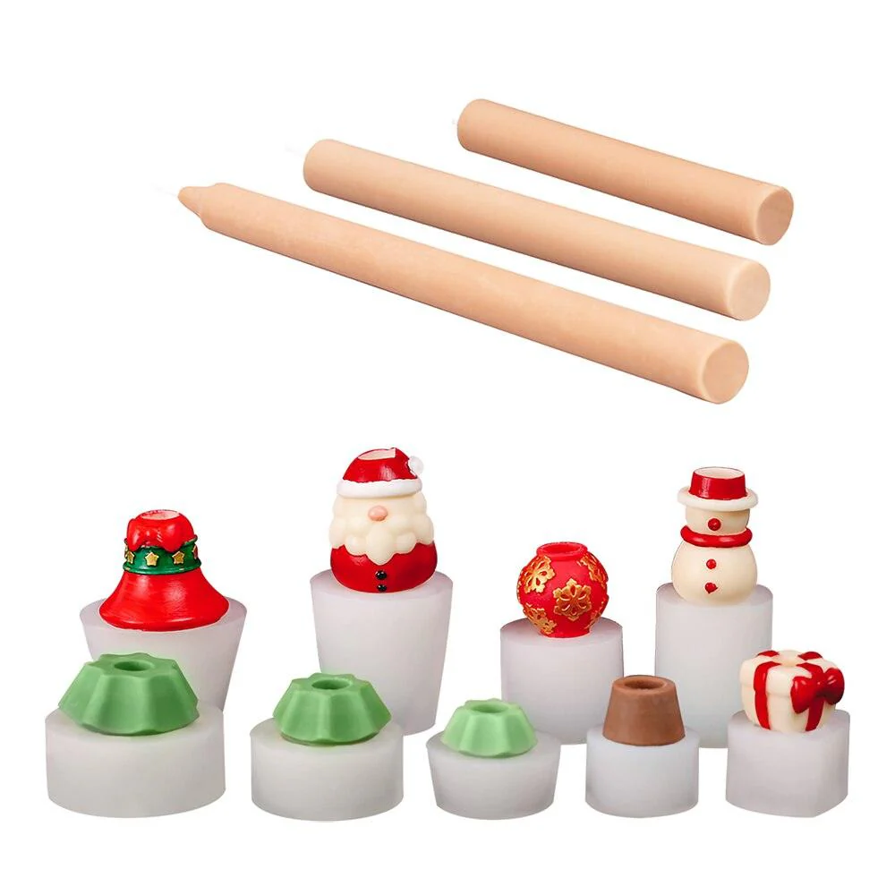 Christmas Themed Building Blocks Stackable Modular Candle Silicone Mold - Image 22