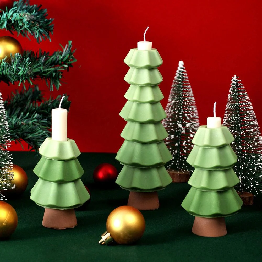 Christmas Themed Building Blocks Stackable Modular Candle Silicone Mold - Image 3