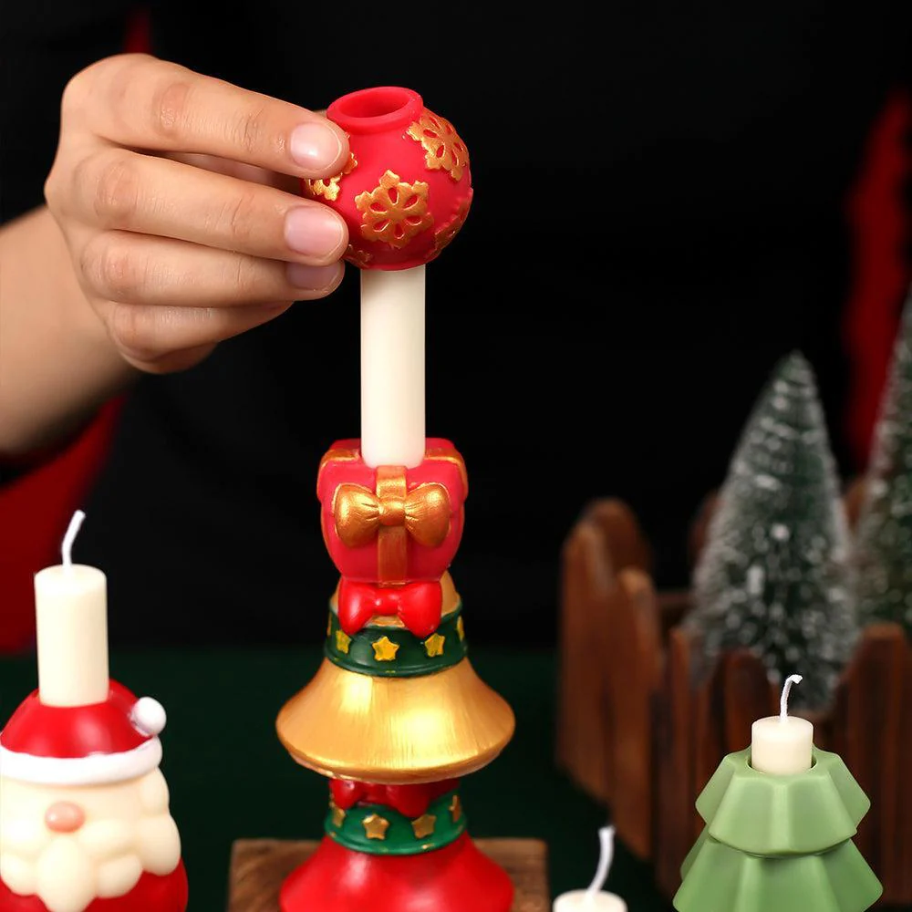 Christmas Themed Building Blocks Stackable Modular Candle Silicone Mold - Image 5