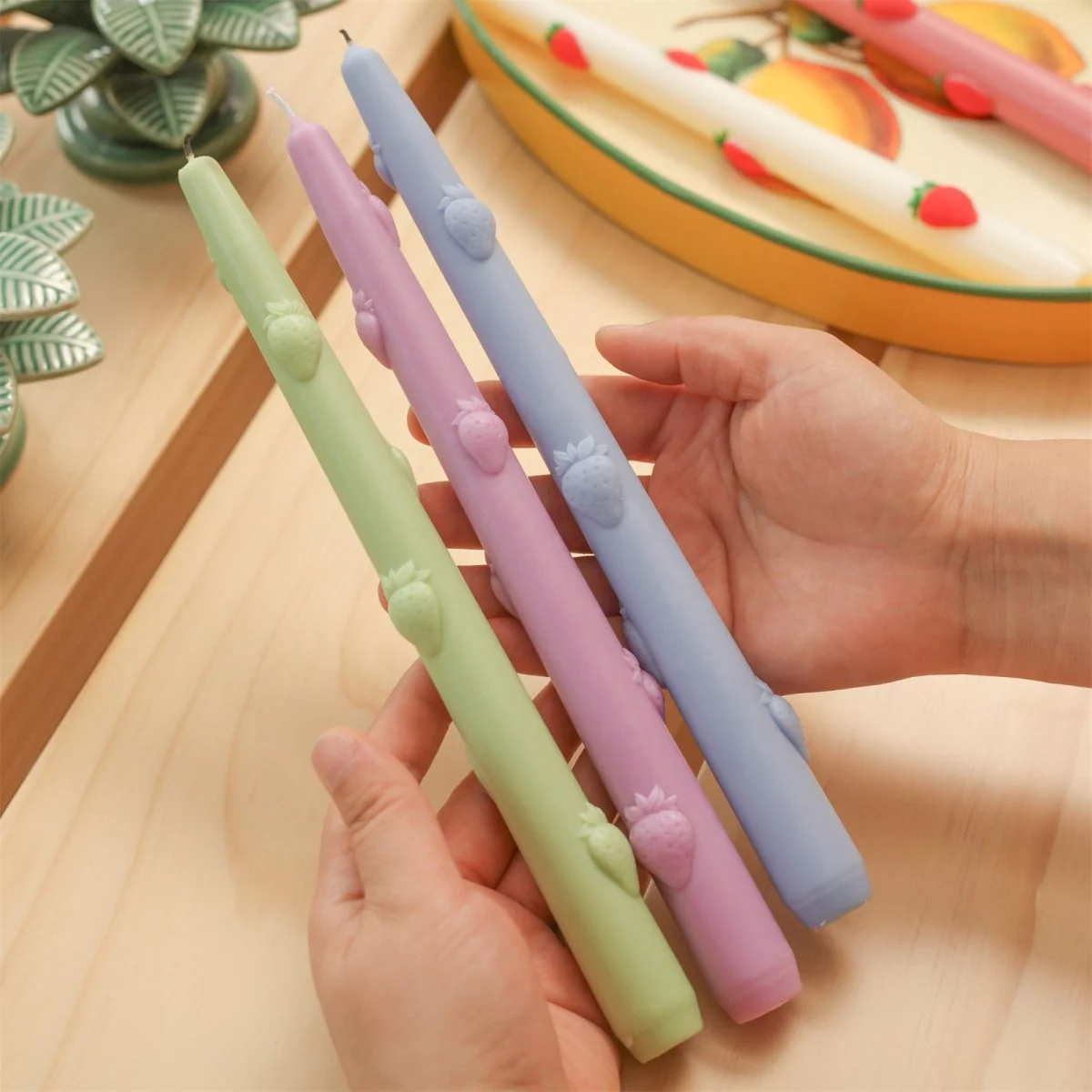 Strawberry Dreamlight Taper Candle Silicone Mold - Image 5