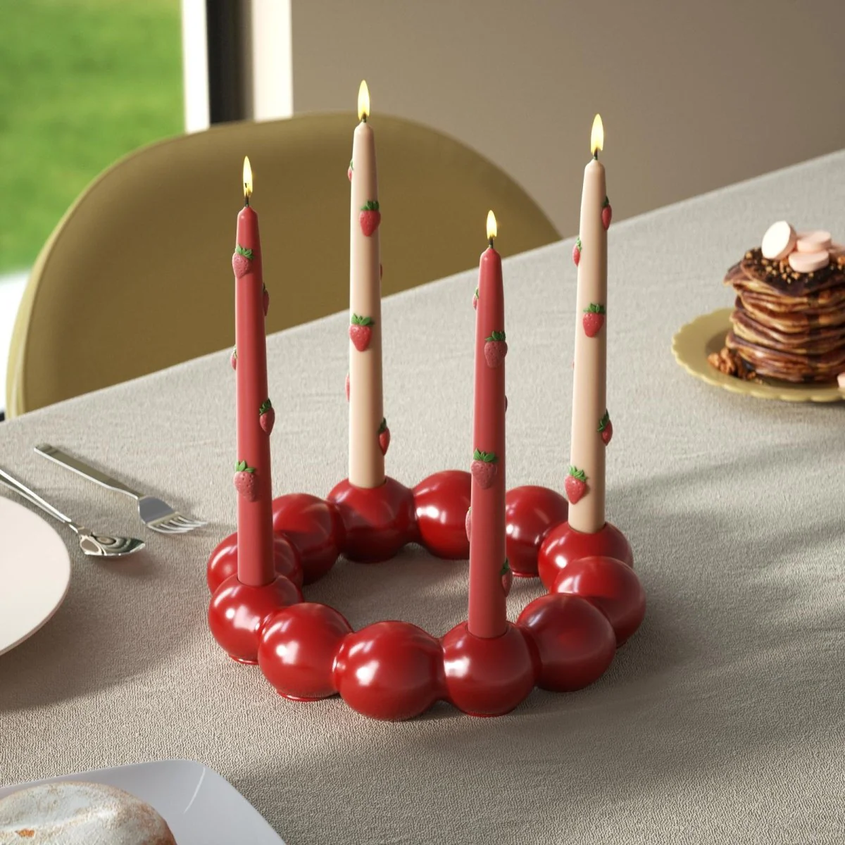 Strawberry Dreamlight Taper Candle Silicone Mold - Image 8