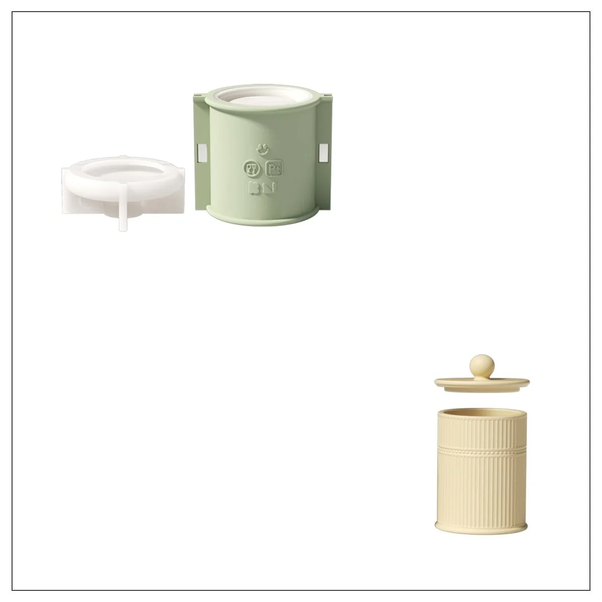 Striped Silhouette Candle Jar Silicone Mold & 9 oz Candle Refill Silicone Mold - Image 11
