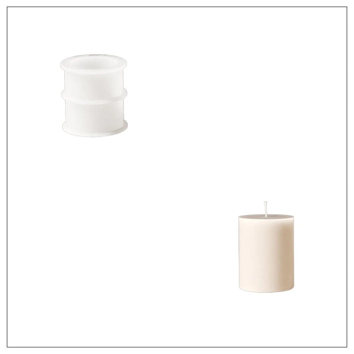 Striped Silhouette Candle Jar Silicone Mold & 9 oz Candle Refill Silicone Mold - Image 12