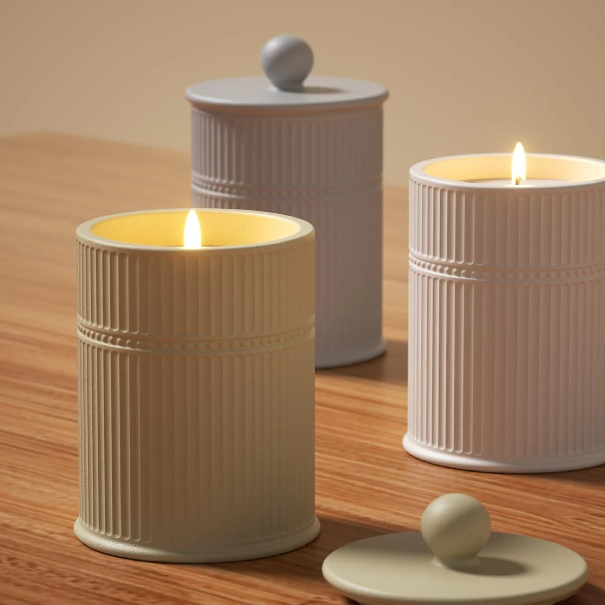 Striped Silhouette Candle Jar Silicone Mold & 9 oz Candle Refill Silicone Mold - Image 6