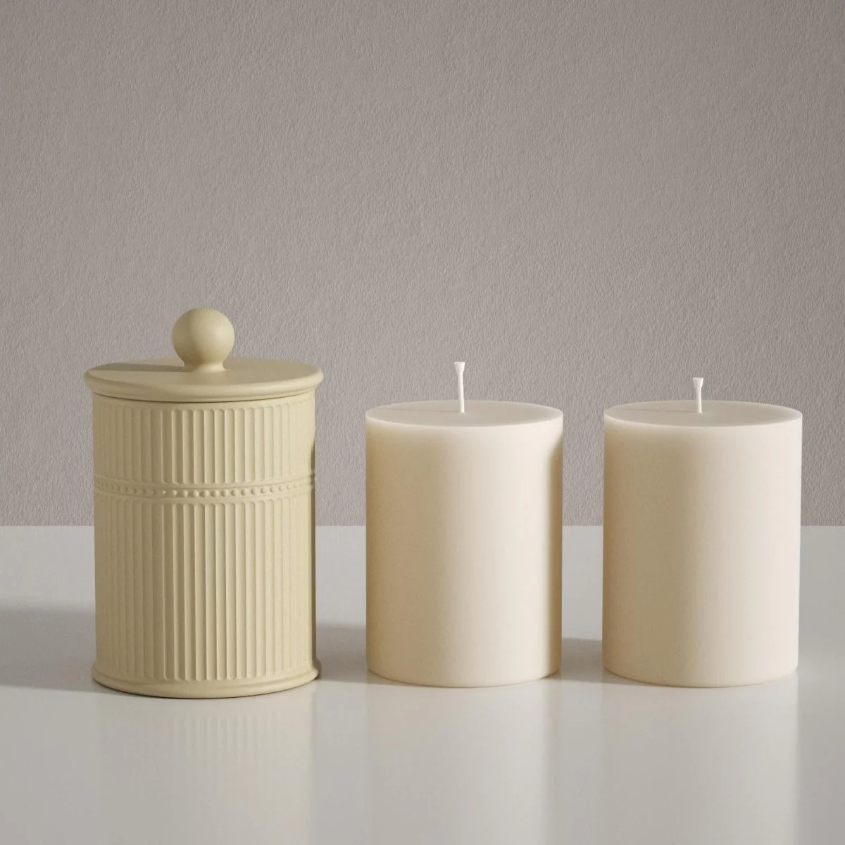 Striped Silhouette Candle Jar Silicone Mold & 9 oz Candle Refill Silicone Mold - Image 7
