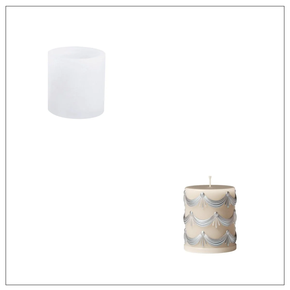 Icing Swag Pillar Candle Silicone Mold Collection - Image 10