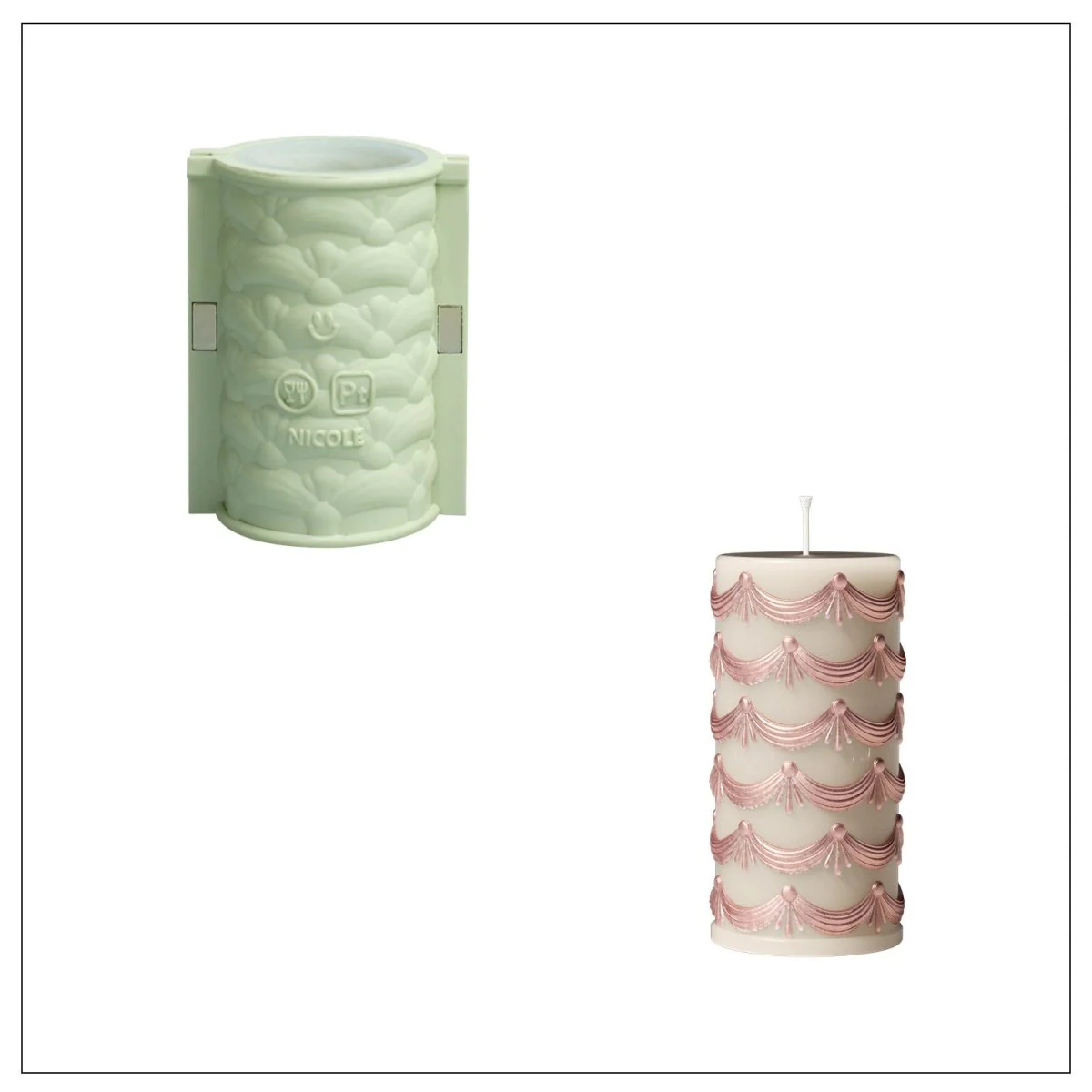 Icing Swag Pillar Candle Silicone Mold Collection - Image 11