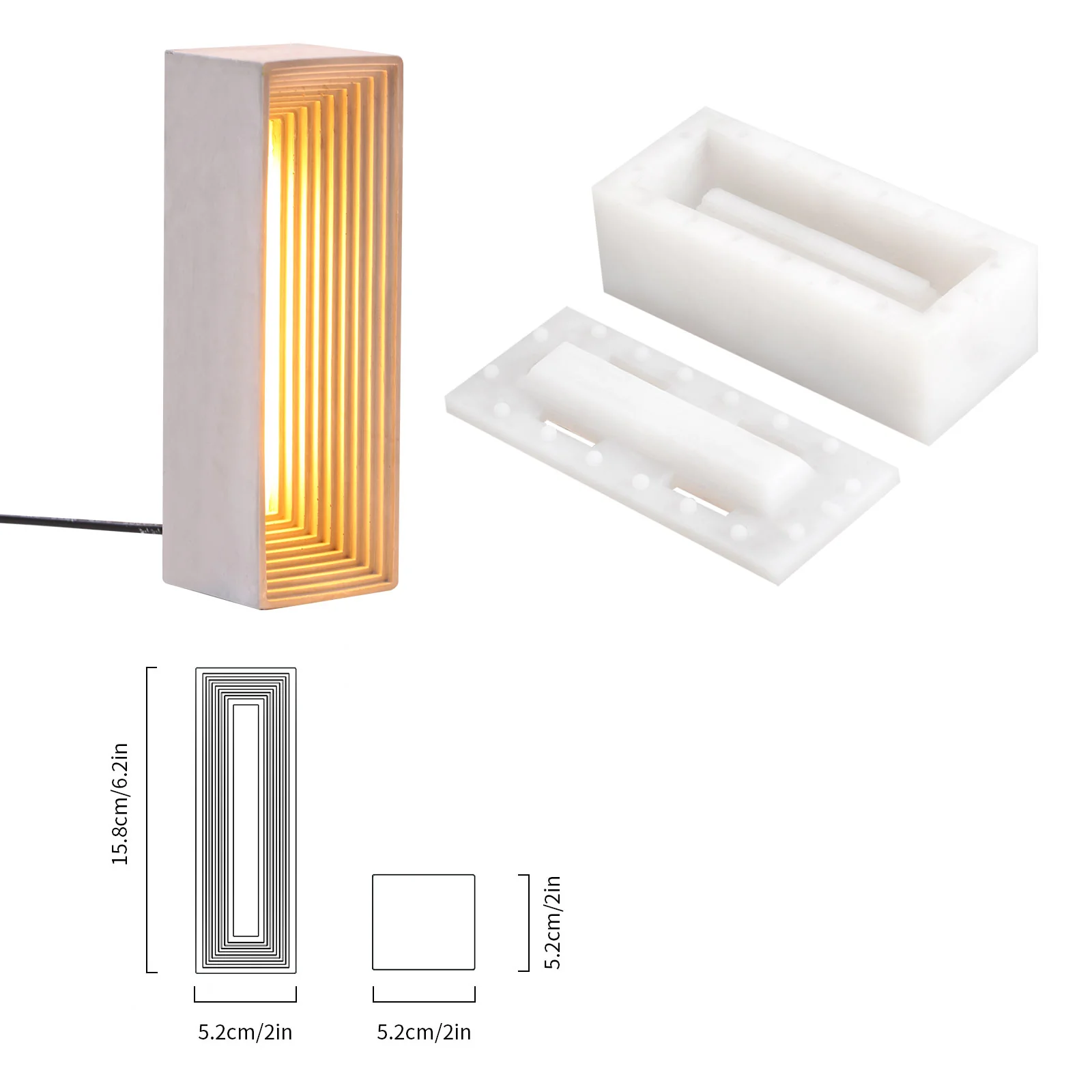 Ladder of Light Concrete Table Lamp Silicone Mold - Image 5
