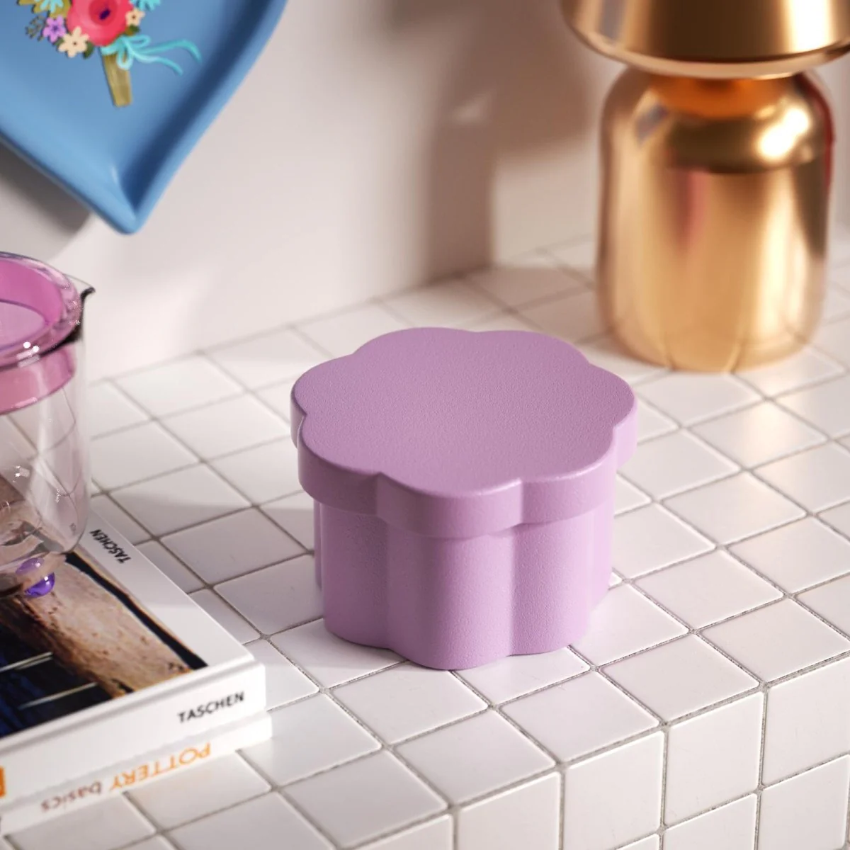 Mini Floral Column Candle Candle Jar with 10oz Candle Refill Silicone Mold - Image 5