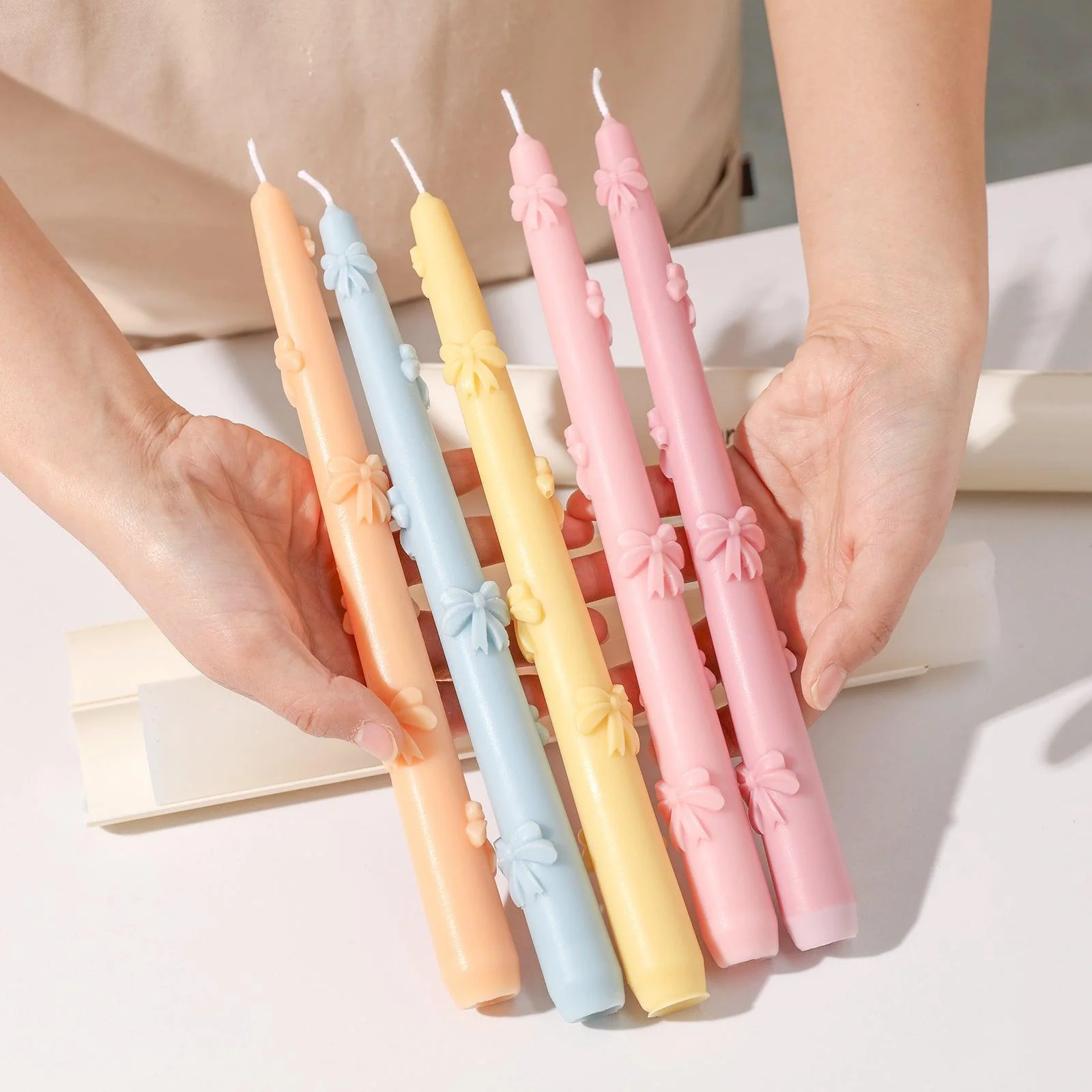 Ribbon Bow Taper Candle Silicone Mold - Image 3