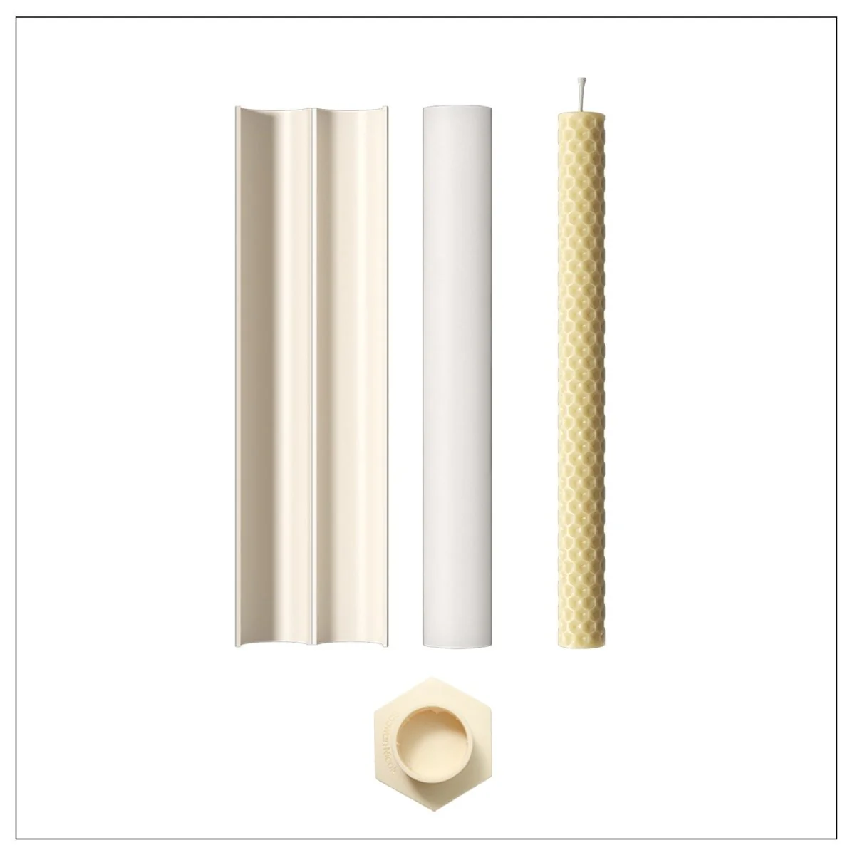 Honeycomb Glow Taper Candle Silicone Mold - Image 9