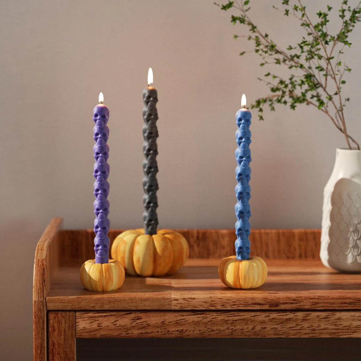 Spooky Stack Skull Taper Candle Silicone Mold - Image 4