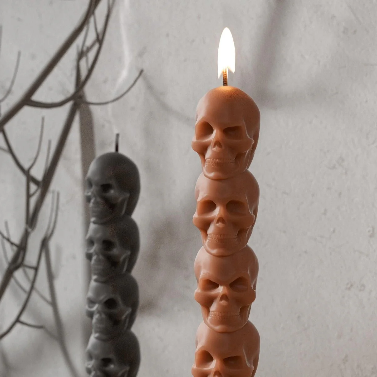 Spooky Stack Skull Taper Candle Silicone Mold - Image 6