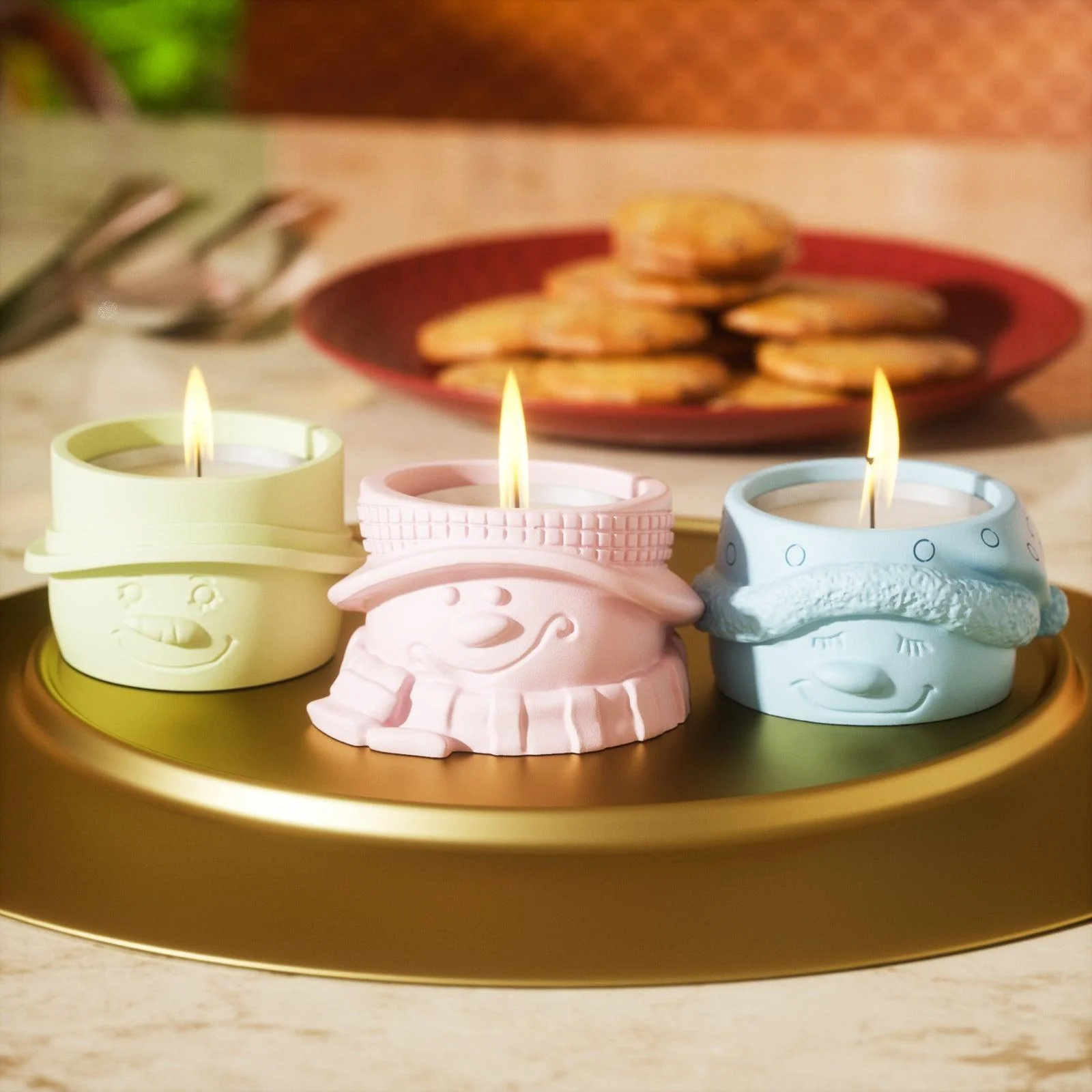 Christmas Snowman Tealight Candle Holder Silicone Mold - Image 6