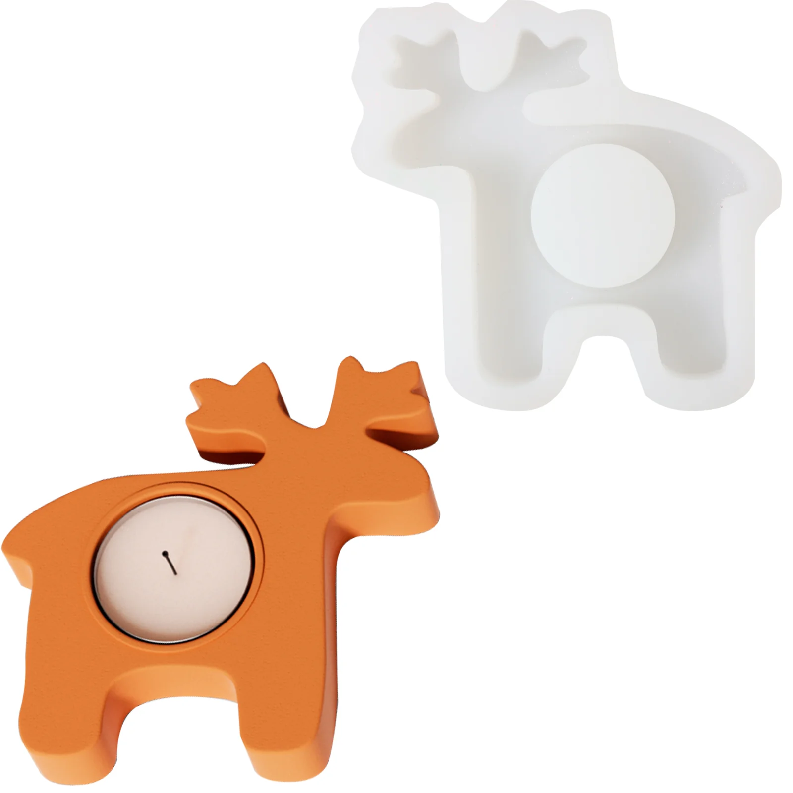 Christmas Elk Tealight Candle Holder Silicone Mold - Image 7