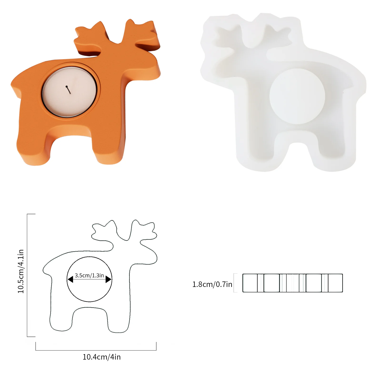 Christmas Elk Tealight Candle Holder Silicone Mold - Image 8
