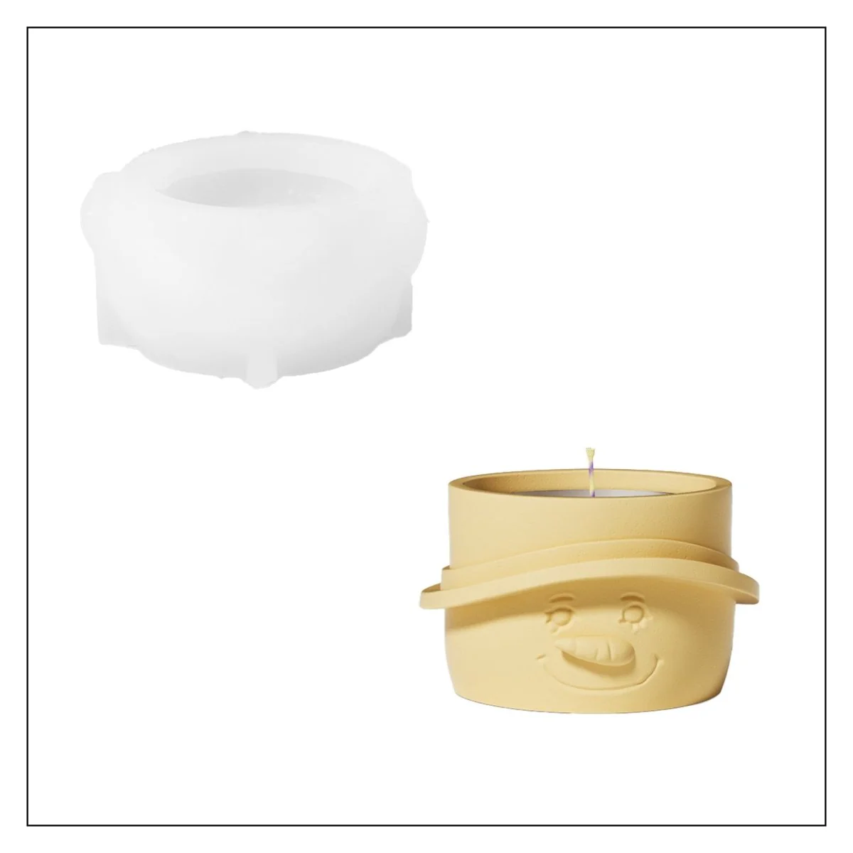 Christmas Snowman Tealight Candle Holder Silicone Mold - Image 9