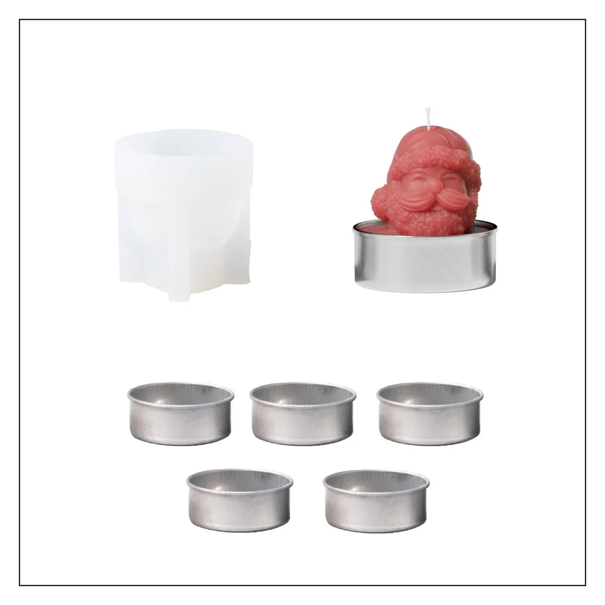 Jolly Winter Characters Tealight Candle Silicone Mold Collection - Image 12