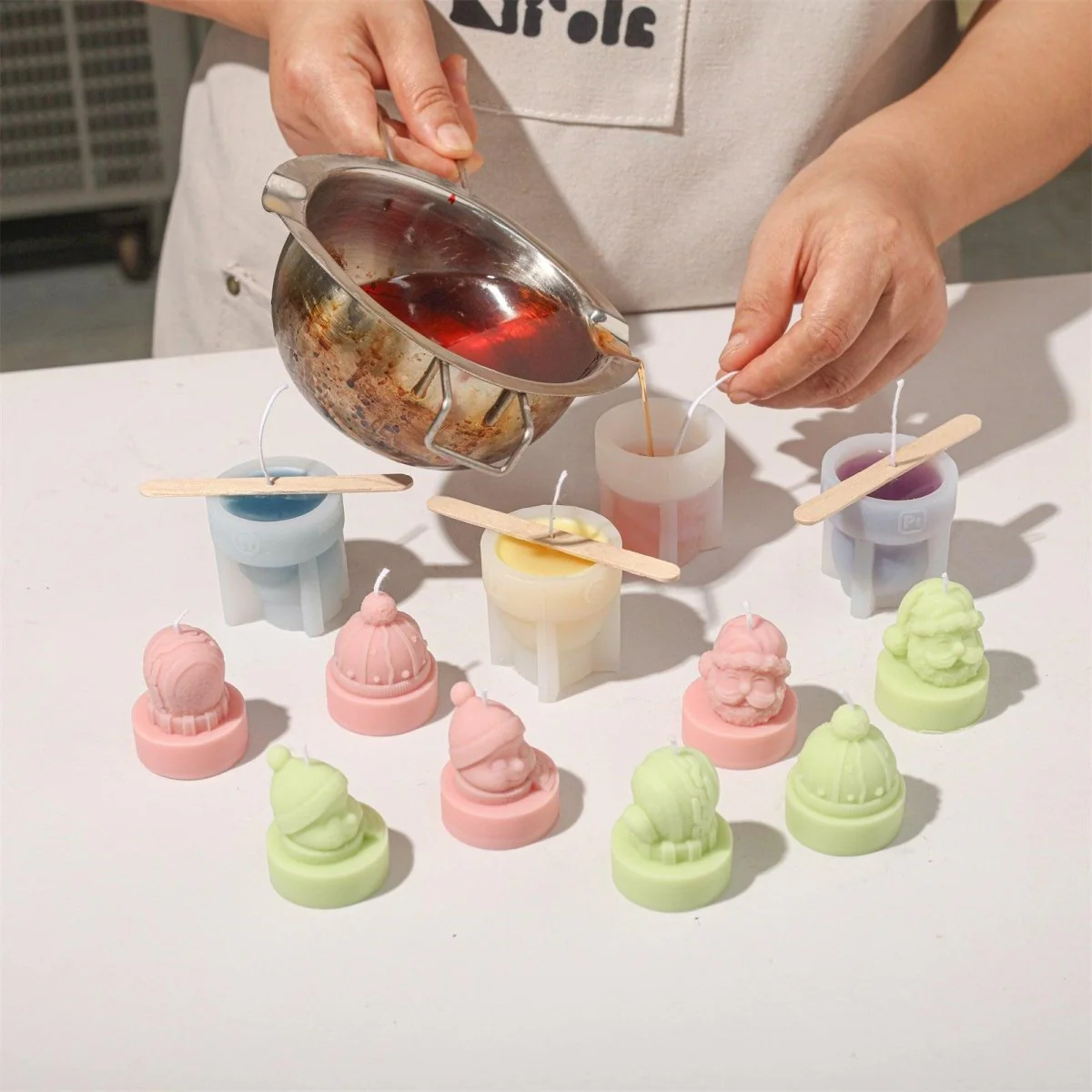 Jolly Winter Characters Tealight Candle Silicone Mold Collection - Image 2