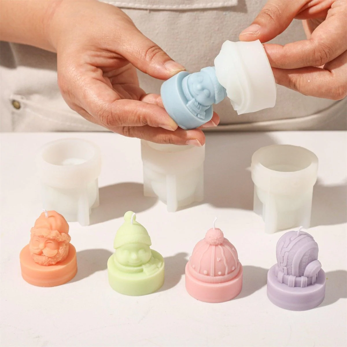 Jolly Winter Characters Tealight Candle Silicone Mold Collection - Image 3
