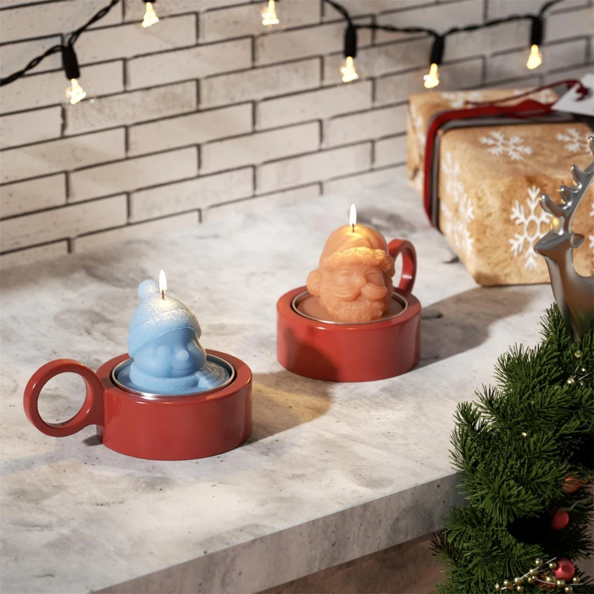 Jolly Winter Characters Tealight Candle Silicone Mold Collection - Image 7